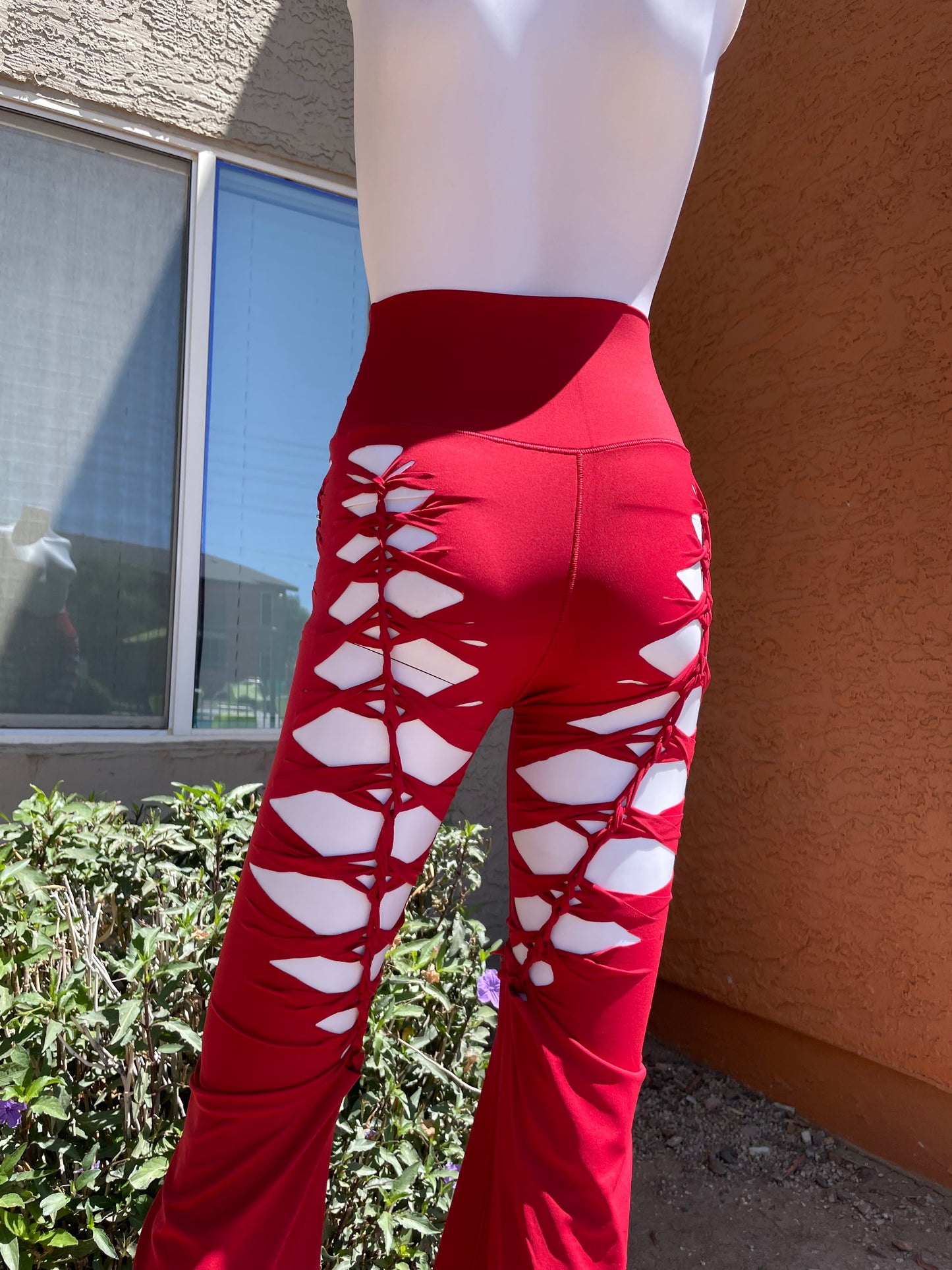 Red Luna Flared Yoga Pants (MADE TO ORDER)
