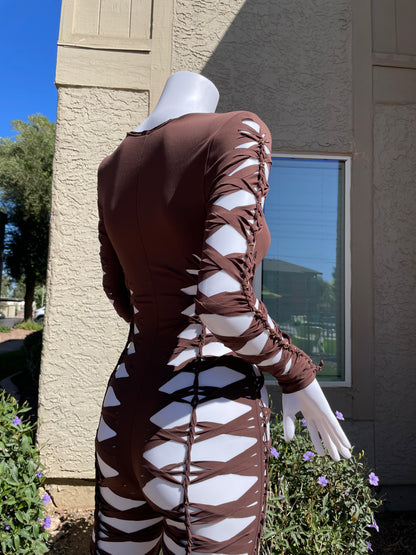 Brown Flared Flowsuit (MADE TO ORDER)