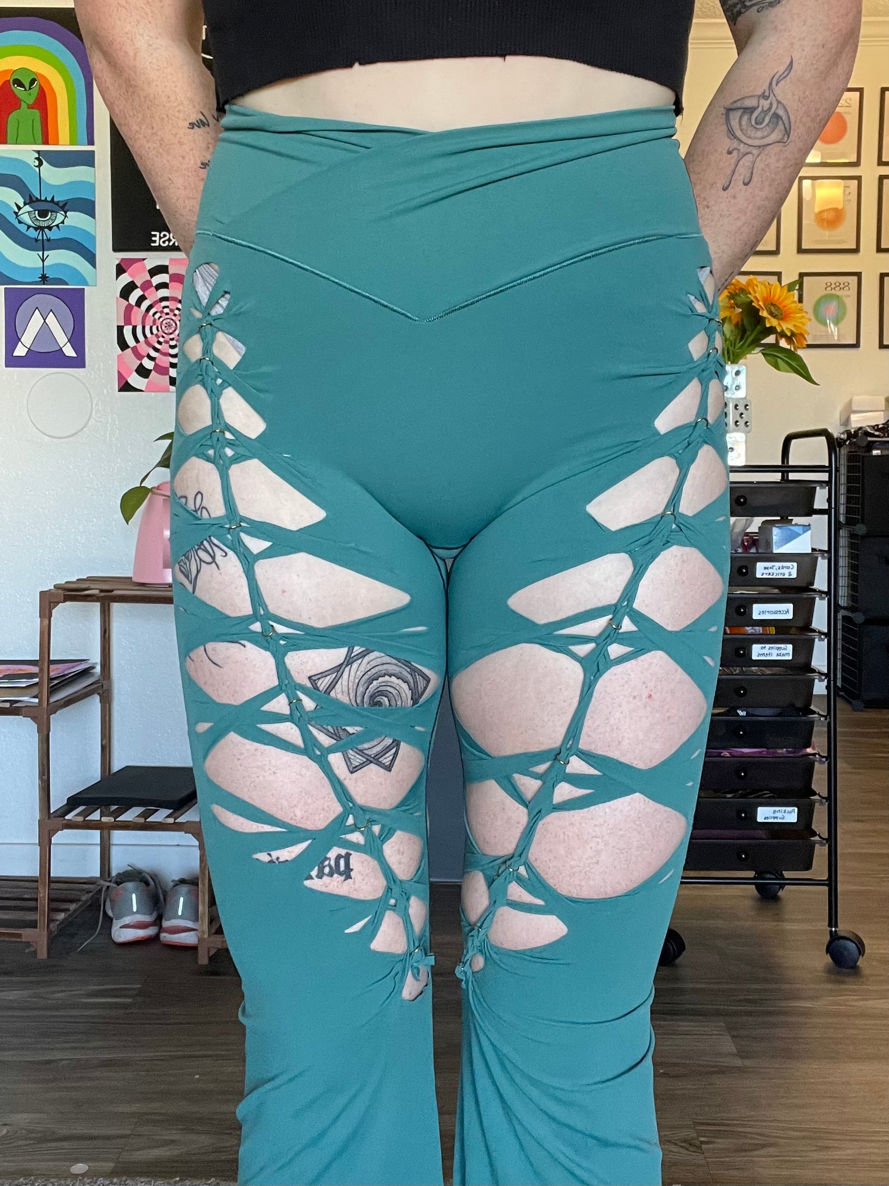 Jasper Green Luna Flared Yoga Pants (MADE TO ORDER)