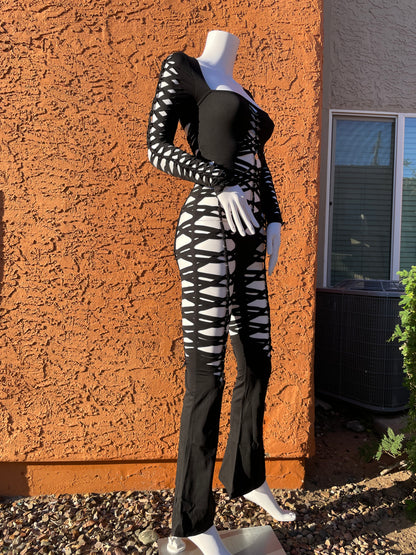 Black Flared Flowsuit (MADE TO ORDER)