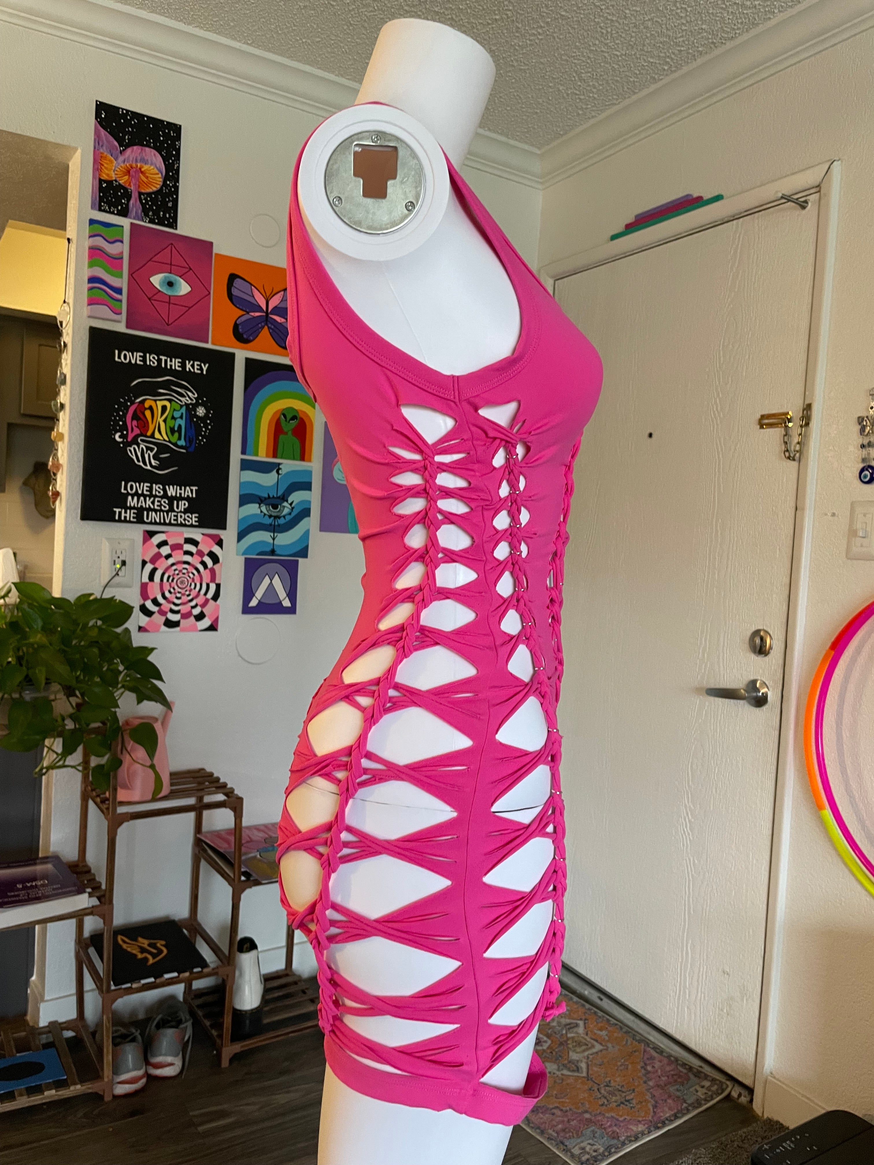 LARGE Hot Pink Short Flowsuit (READY TO SHIP)