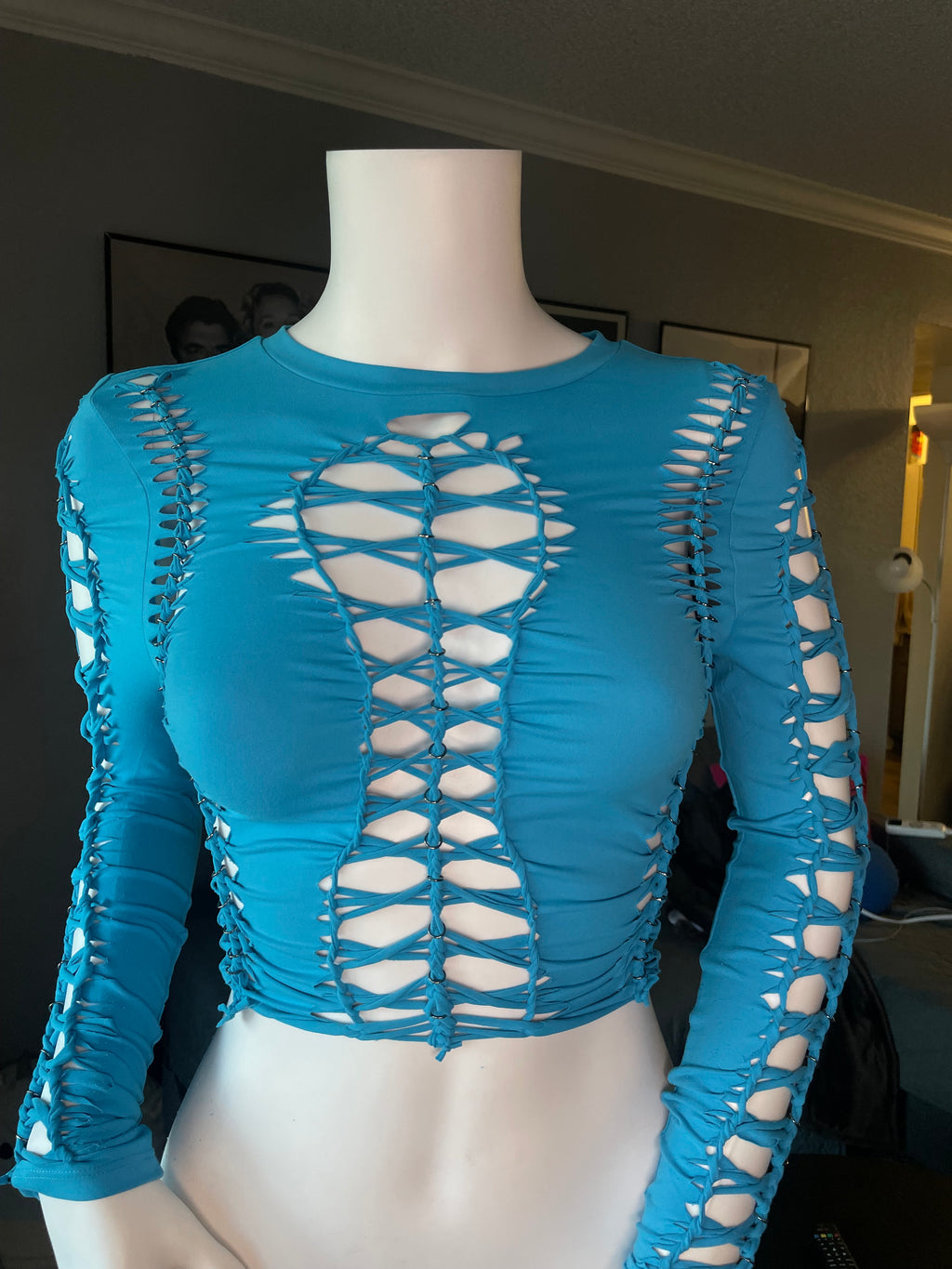 Blue Long Sleeve Crop (MADE TO ORDER)