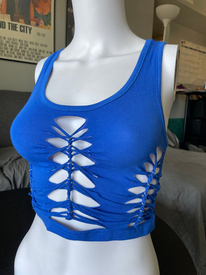 Blue Racerback Tank (READY TO SHIP)