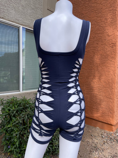 Navy Short Flowsuit (READY TO SHIP)