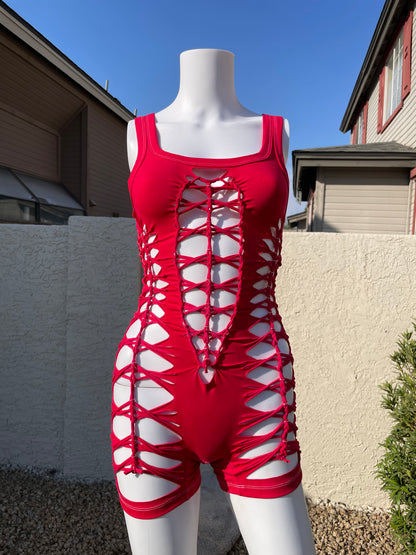 Red Short Flowsuit (READY TO SHIP)