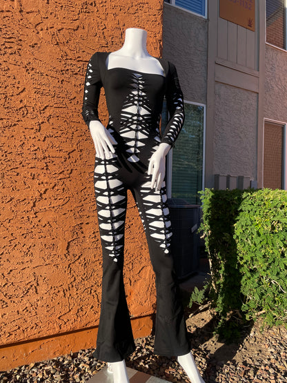 Black Flared Flowsuit (MADE TO ORDER)