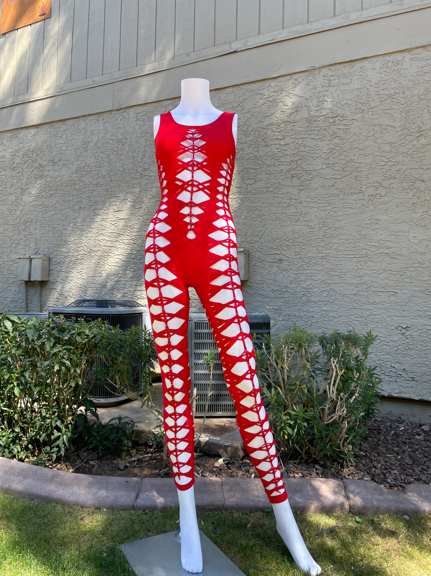Red Sleeveless Flowsuit (READY TO SHIP)
