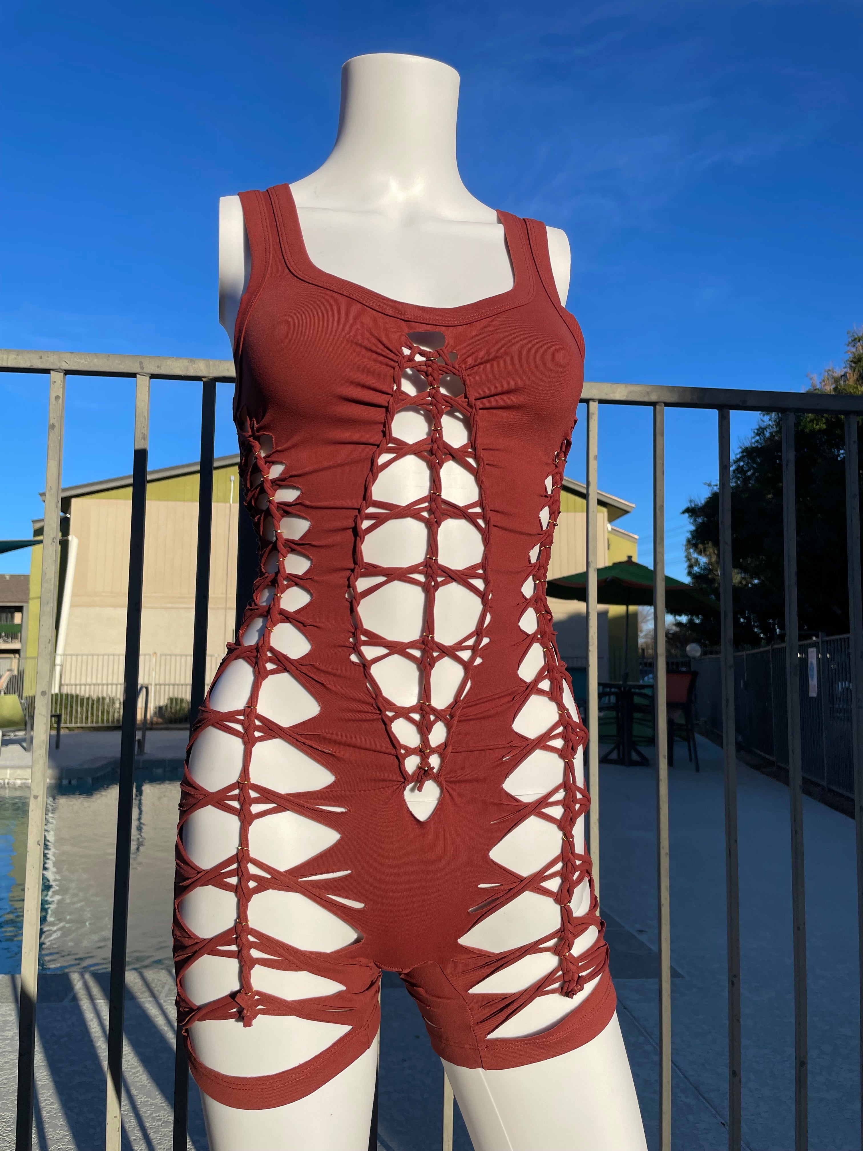 Brown Short Flowsuit (READY TO SHIP)