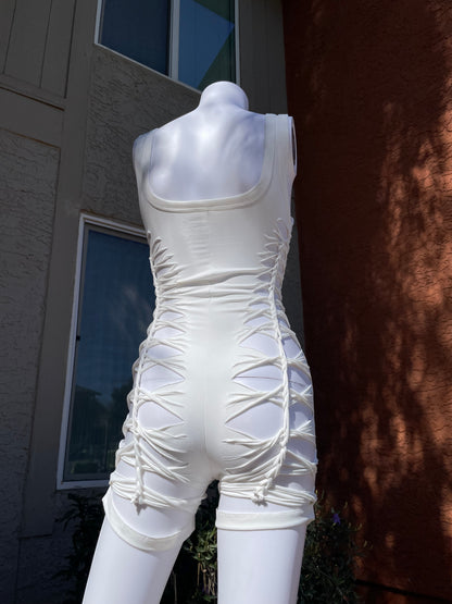 White Short Flowsuit (READY TO SHIP)