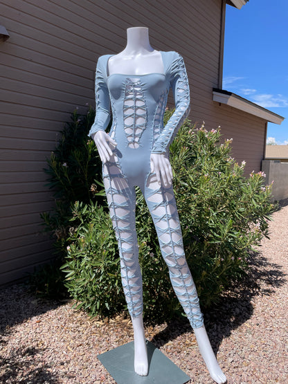Light Blue Flowsuit (M, READY TO SHIP)