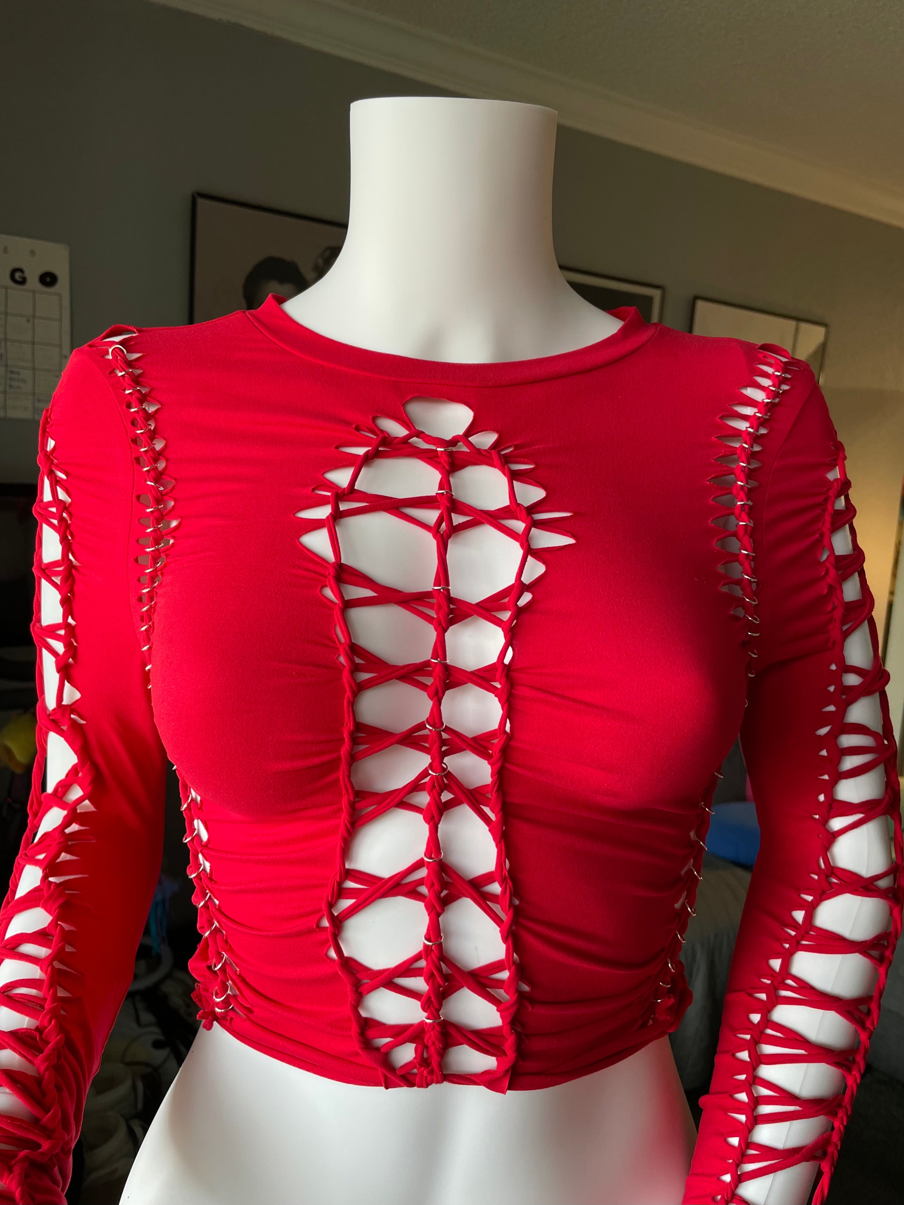 Red Long-Sleeve Top (MADE TO ORDER)