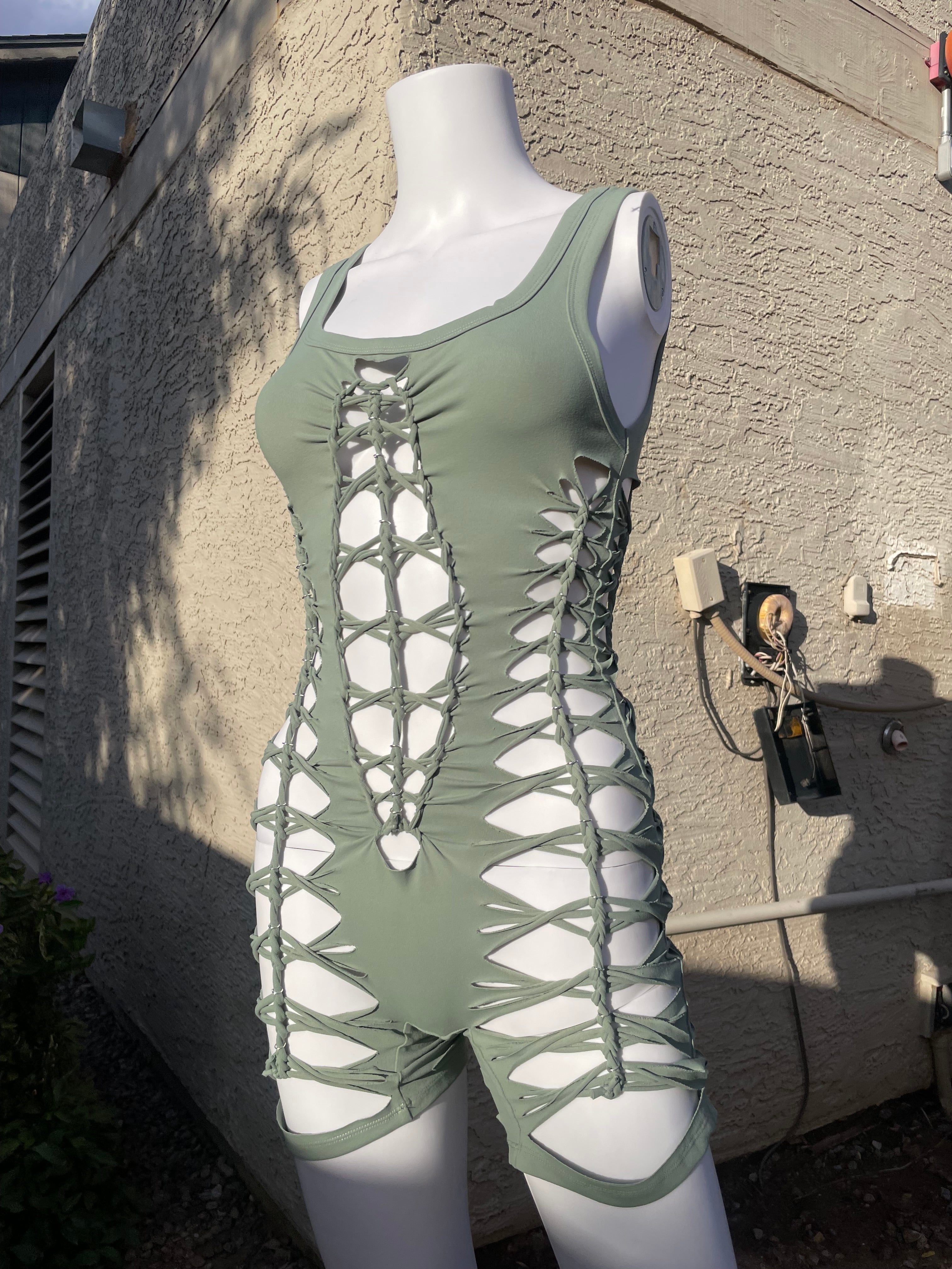 Sage Green Short Flowsuit (READY TO SHIP)