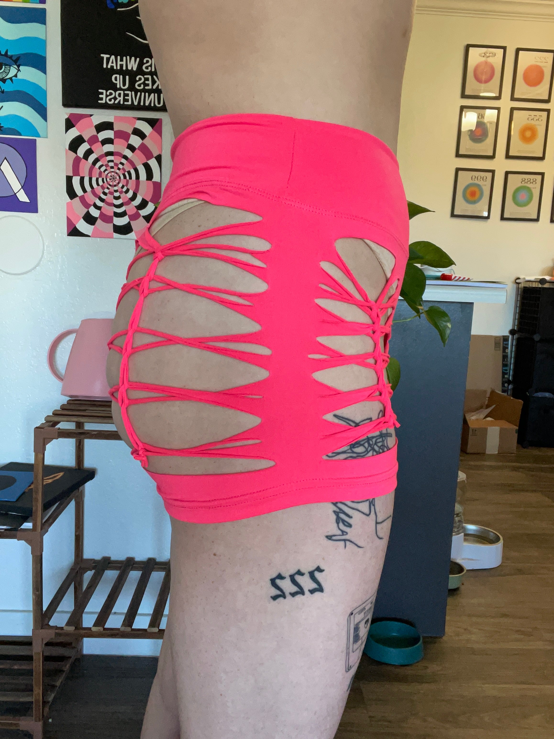 Neon Pink Cheeky Shorts (MADE TO ORDER)