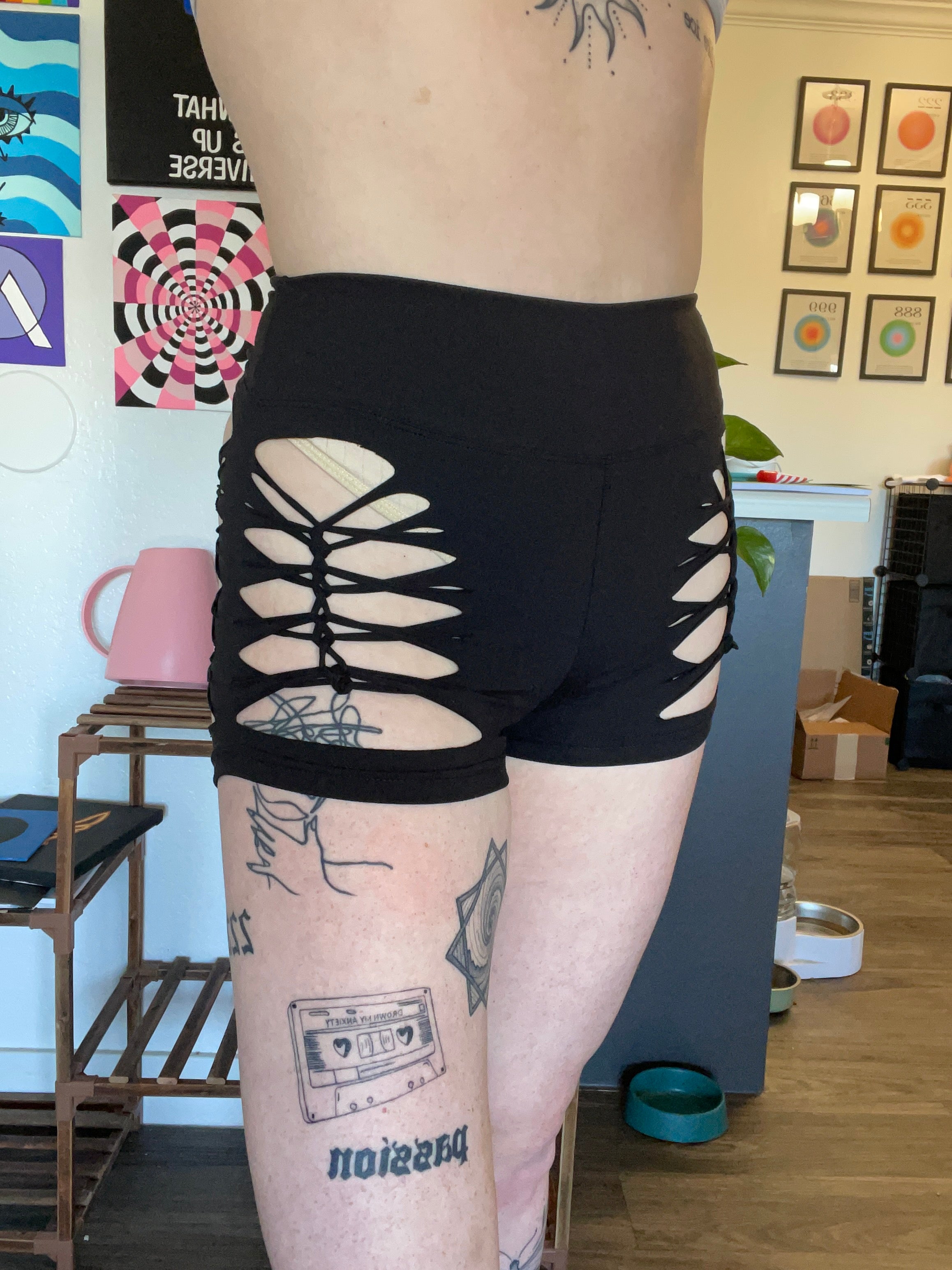 Black Cheeky Shorts (MADE TO ORDER)