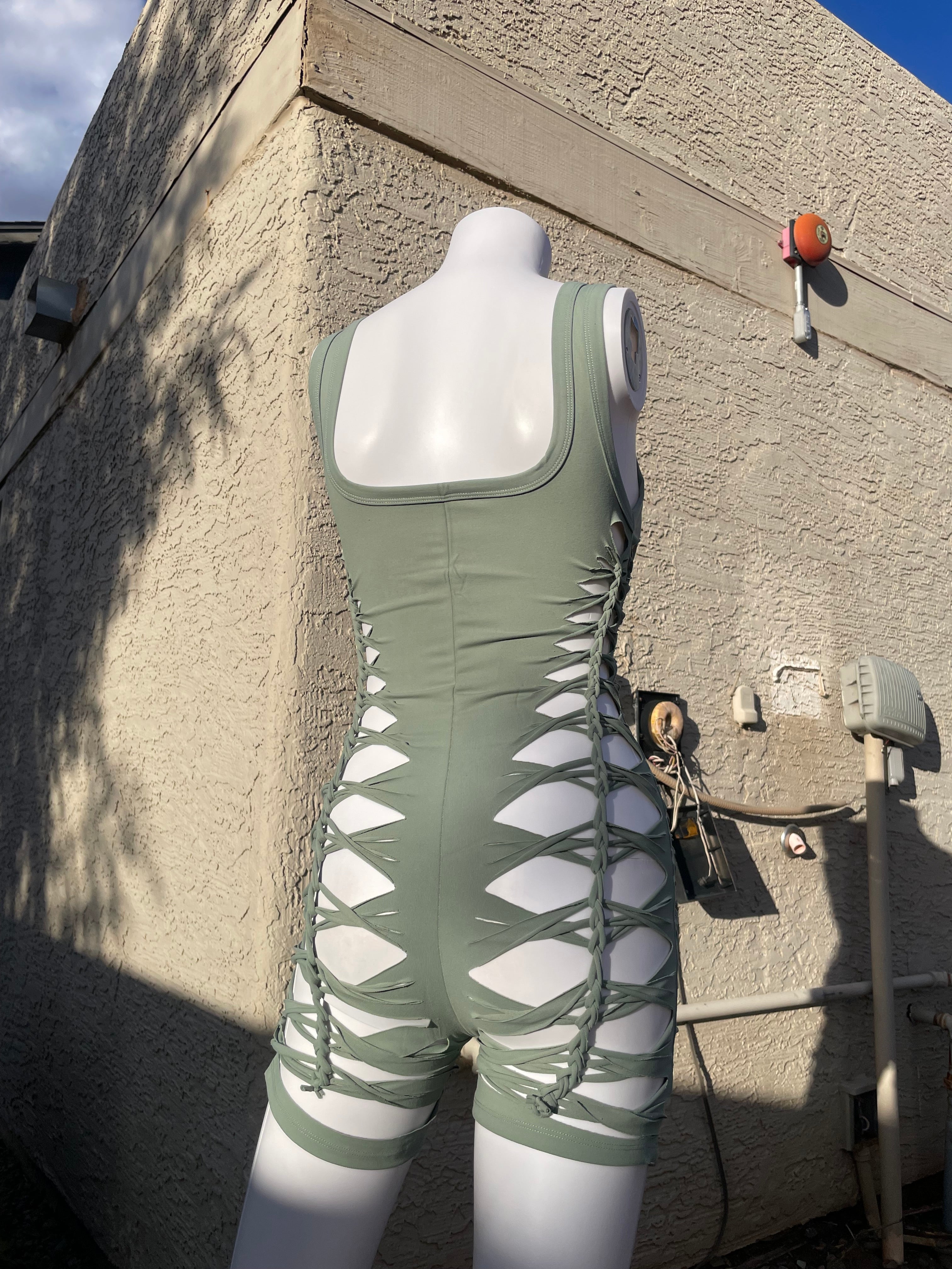 Sage Green Short Flowsuit (READY TO SHIP)