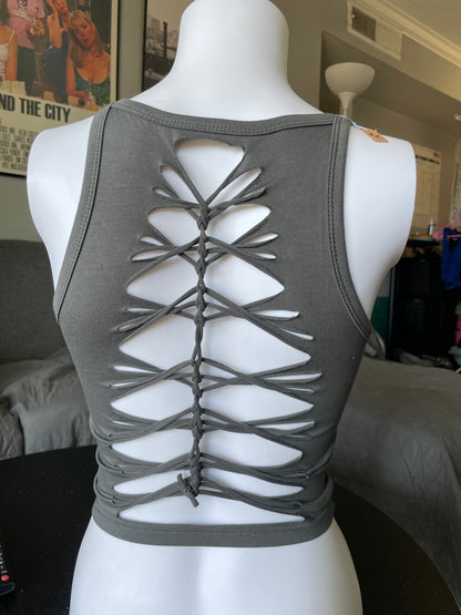 Gray High Neck Tank (READY TO SHIP)