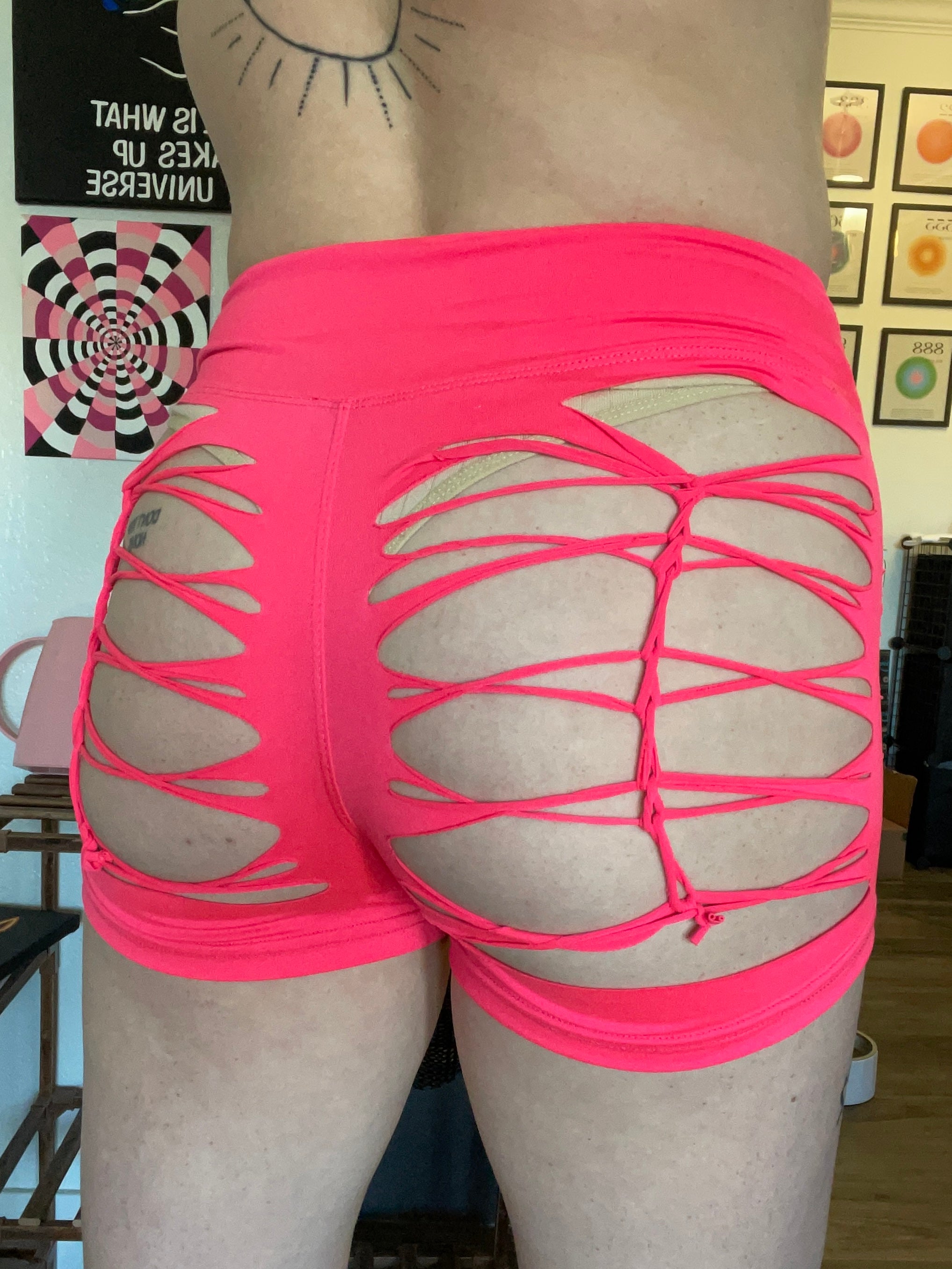 Neon Pink Cheeky Shorts (MADE TO ORDER)