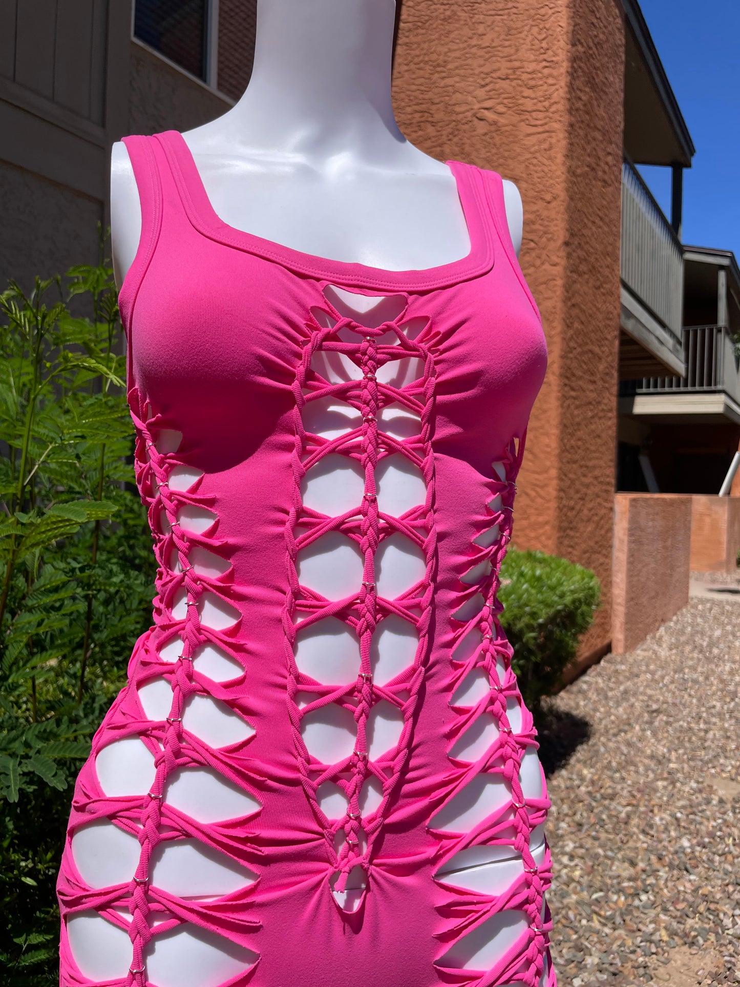 Hot Pink Short Flowsuit (READY TO SHIP)