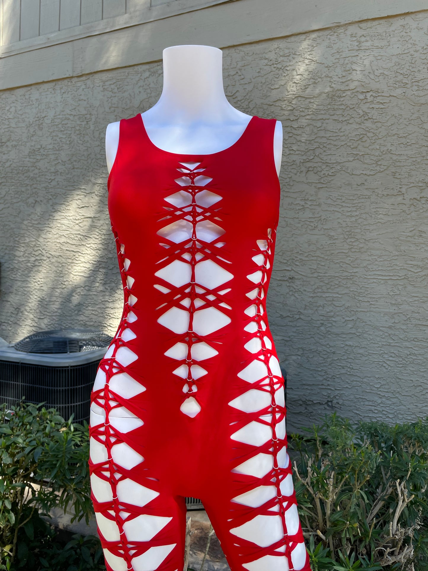 Red Sleeveless Flowsuit (READY TO SHIP)