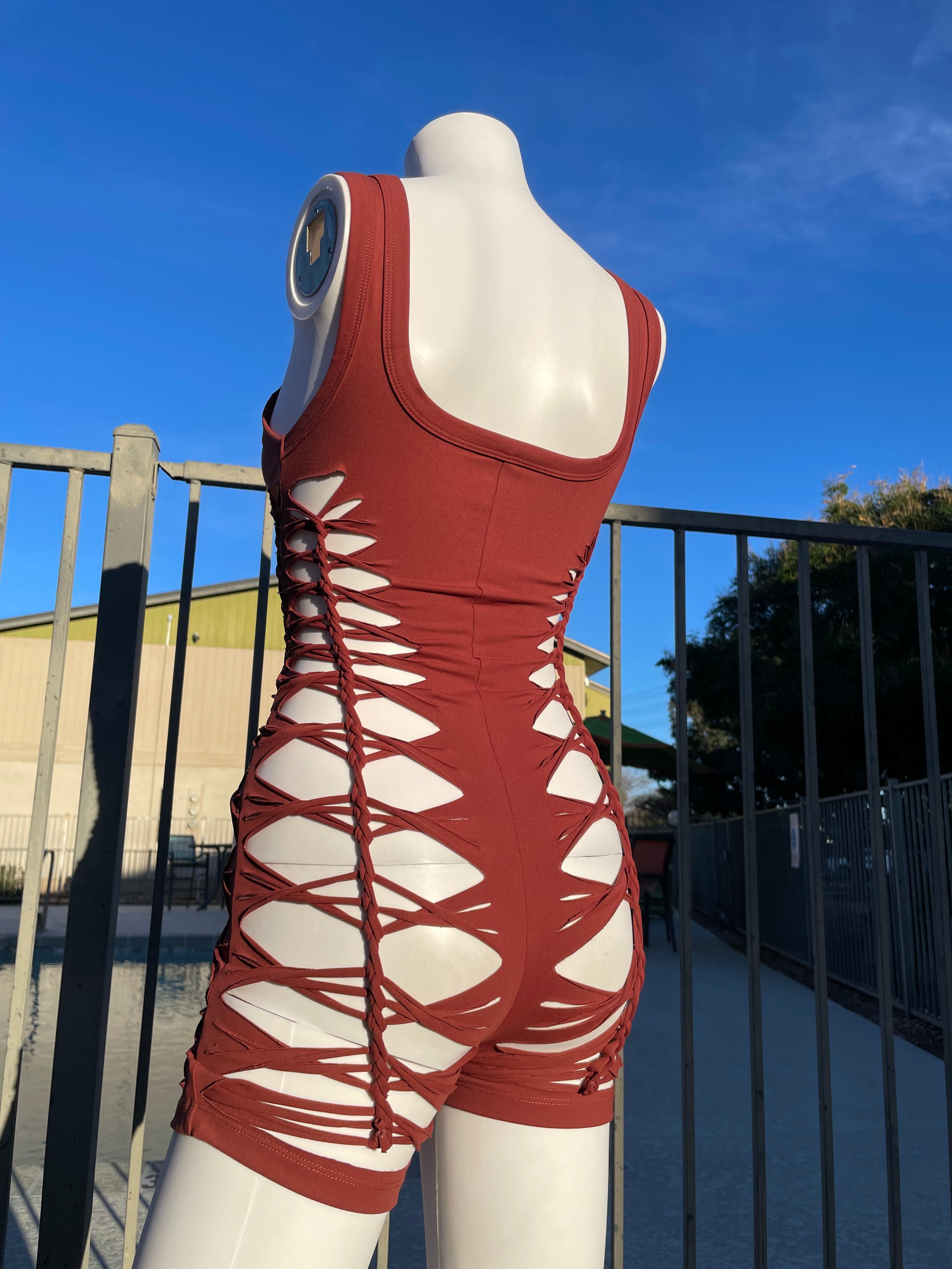 Brown Short Flowsuit (READY TO SHIP)