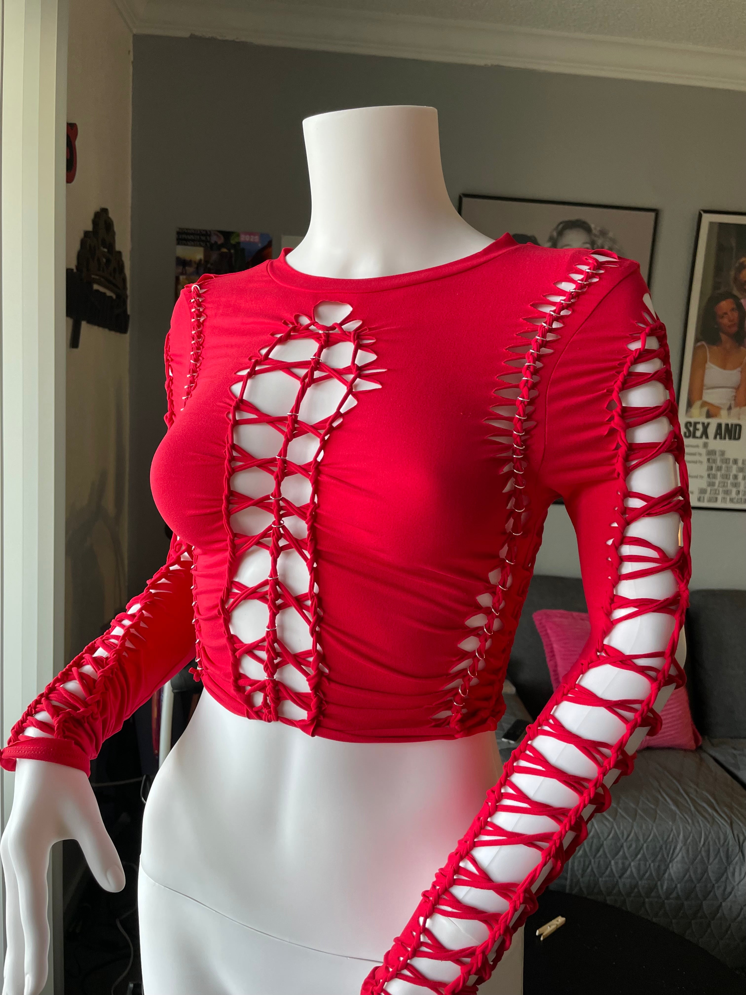 Red Long-Sleeve Top (MADE TO ORDER)