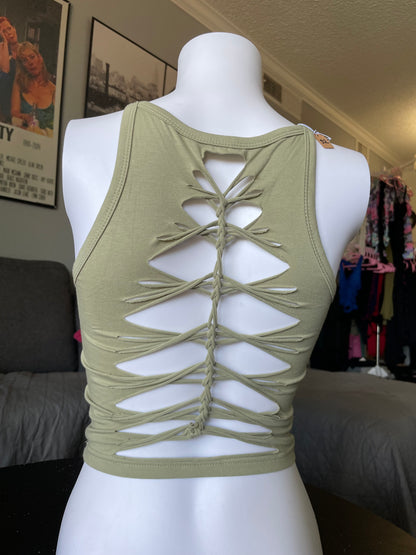 Sage High Neck Tank (READY TO SHIP)