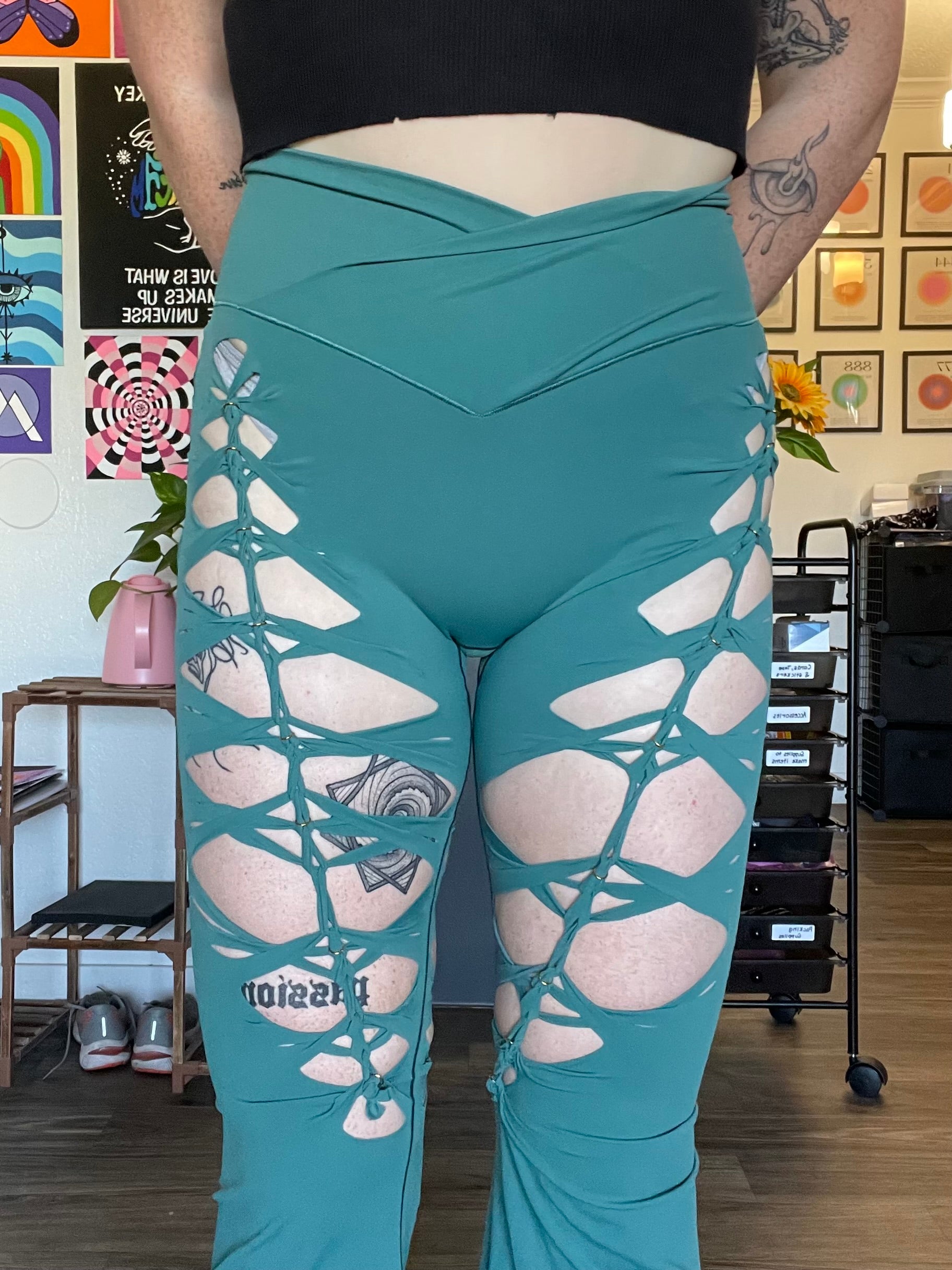 Jasper Green Luna Flared Yoga Pants (MADE TO ORDER)