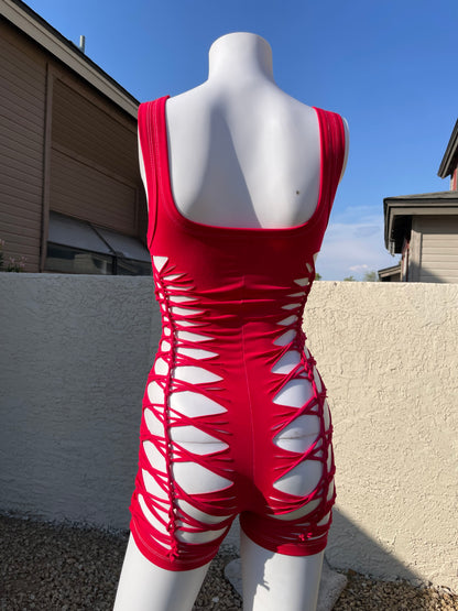 Red Short Flowsuit (READY TO SHIP)