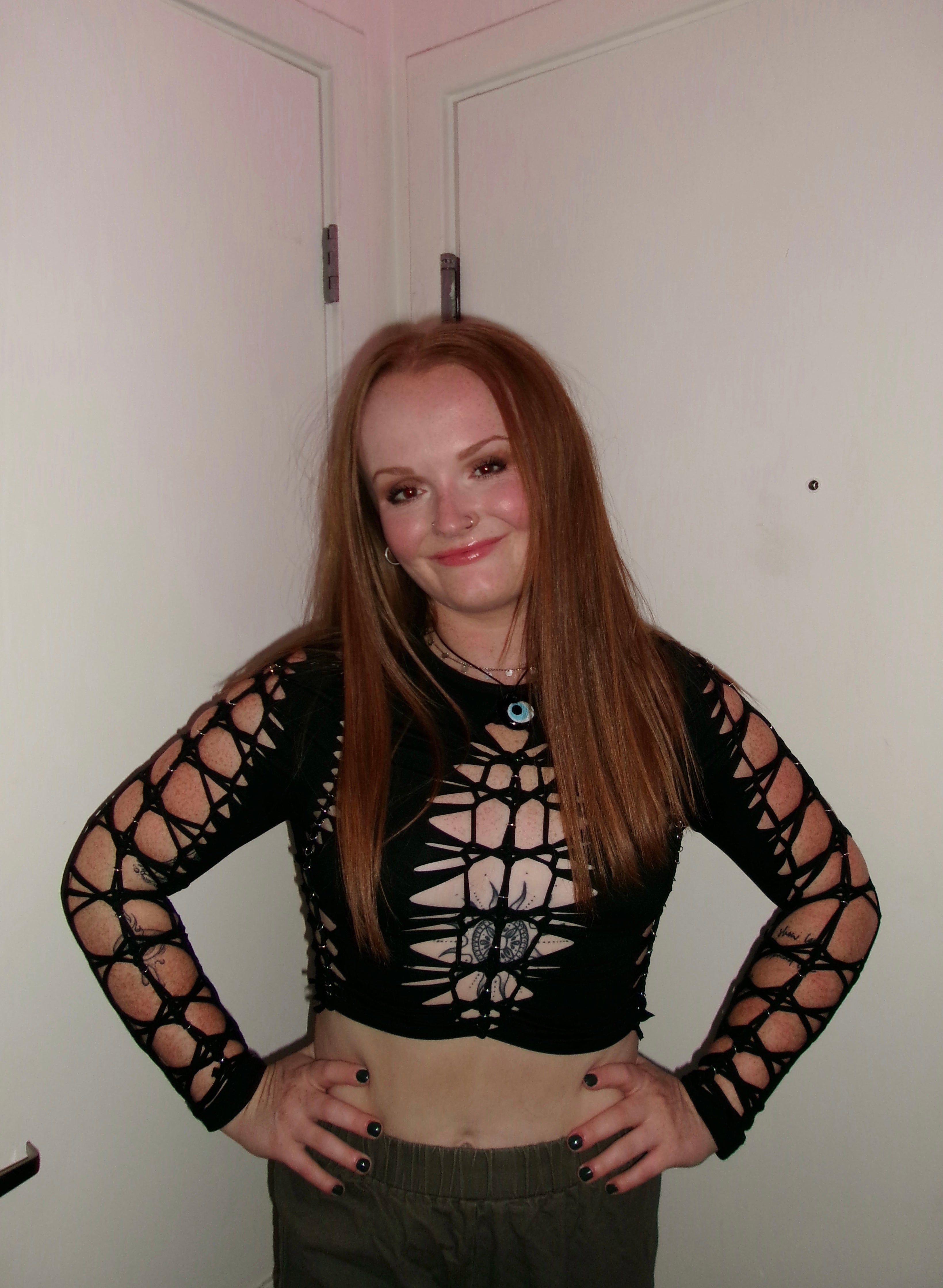 Black Vortex Crop Top (MADE TO ORDER)