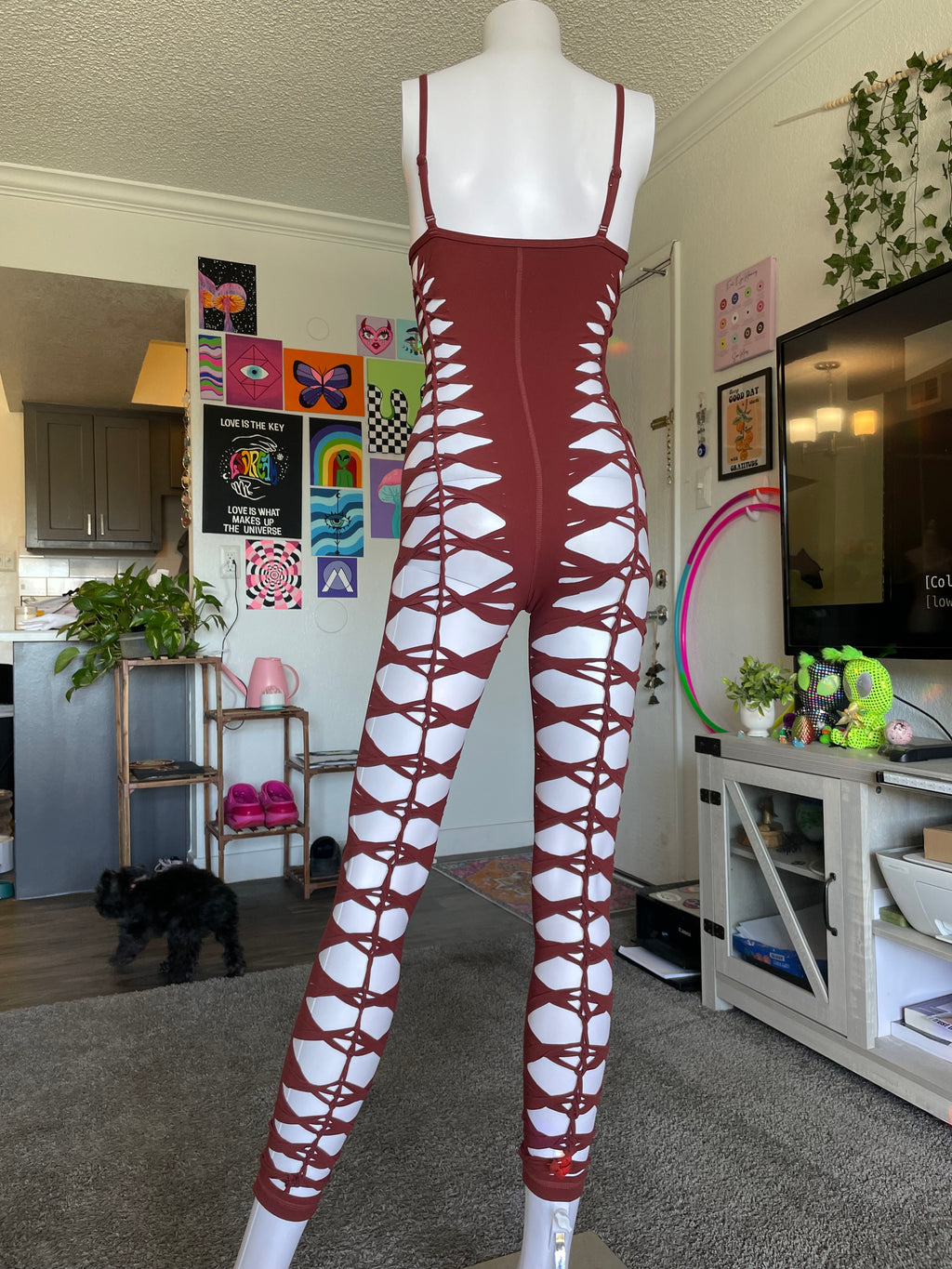 Red/Brown Sleeveless Flowsuit (MADE TO ORDER)