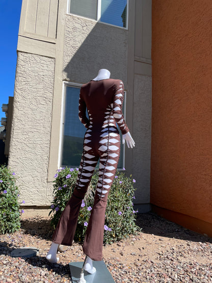 Brown Flared Flowsuit (MADE TO ORDER)