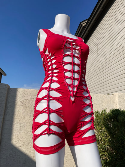 Red Short Flowsuit (READY TO SHIP)
