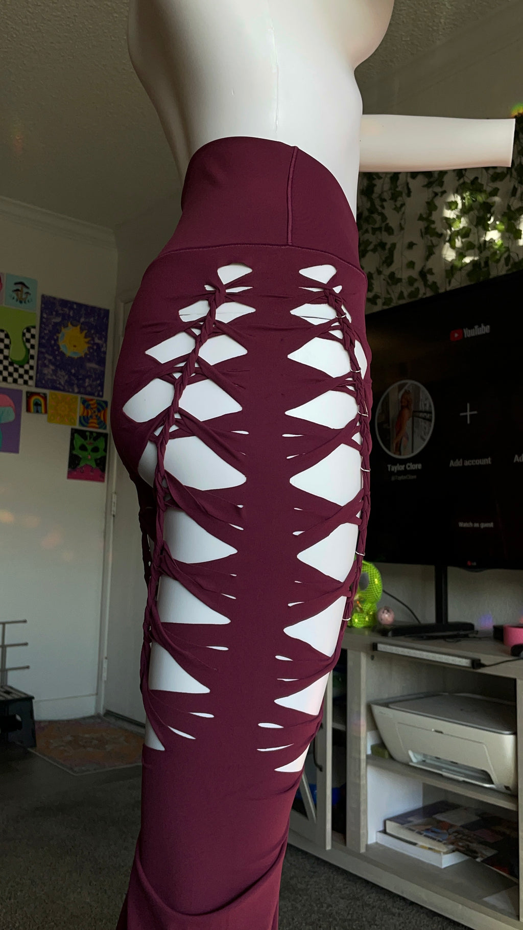 Cherry Red Luna Flared Yoga Pants (SEE DESCRIPTION)