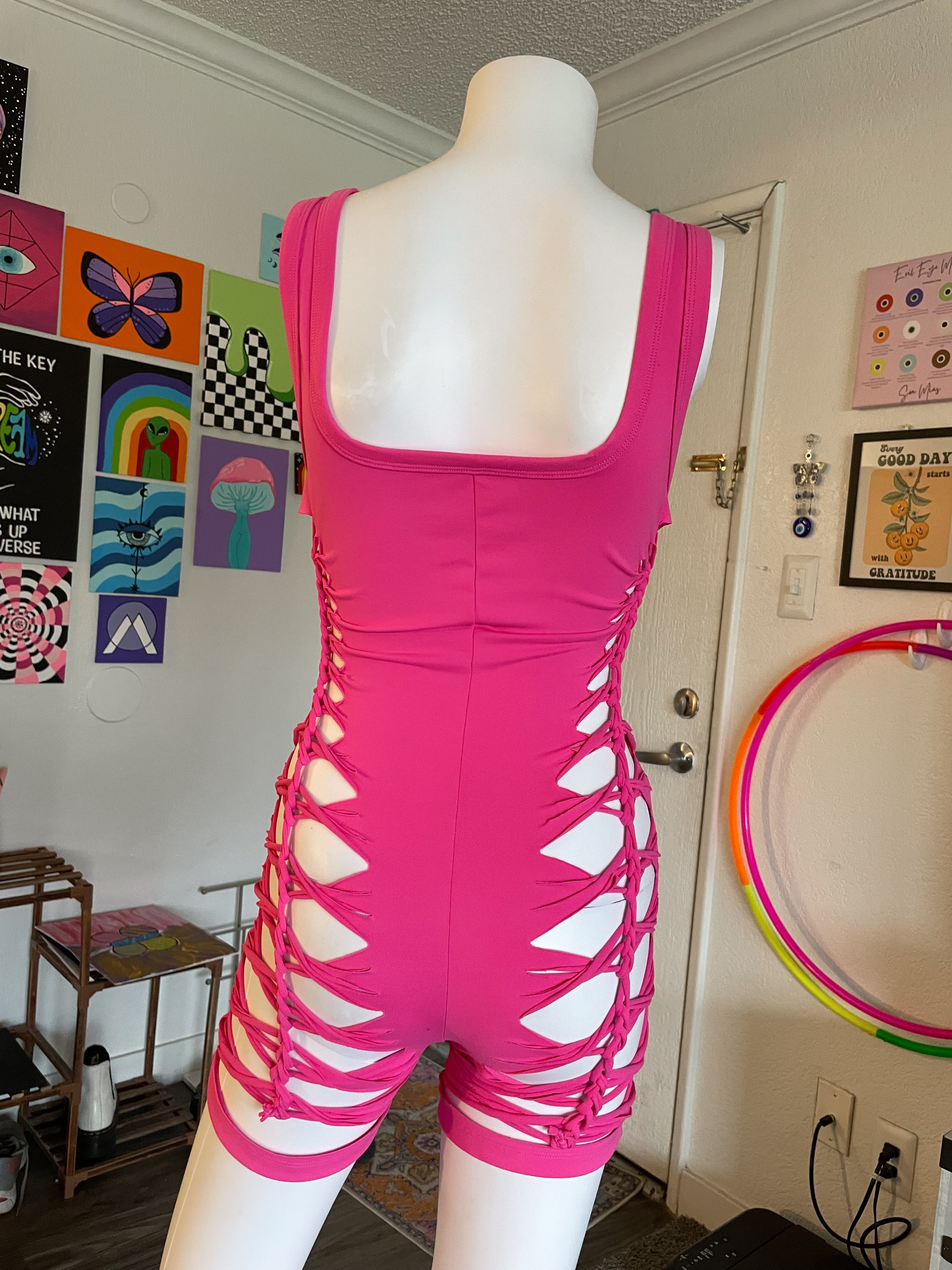 LARGE Hot Pink Short Flowsuit (READY TO SHIP)