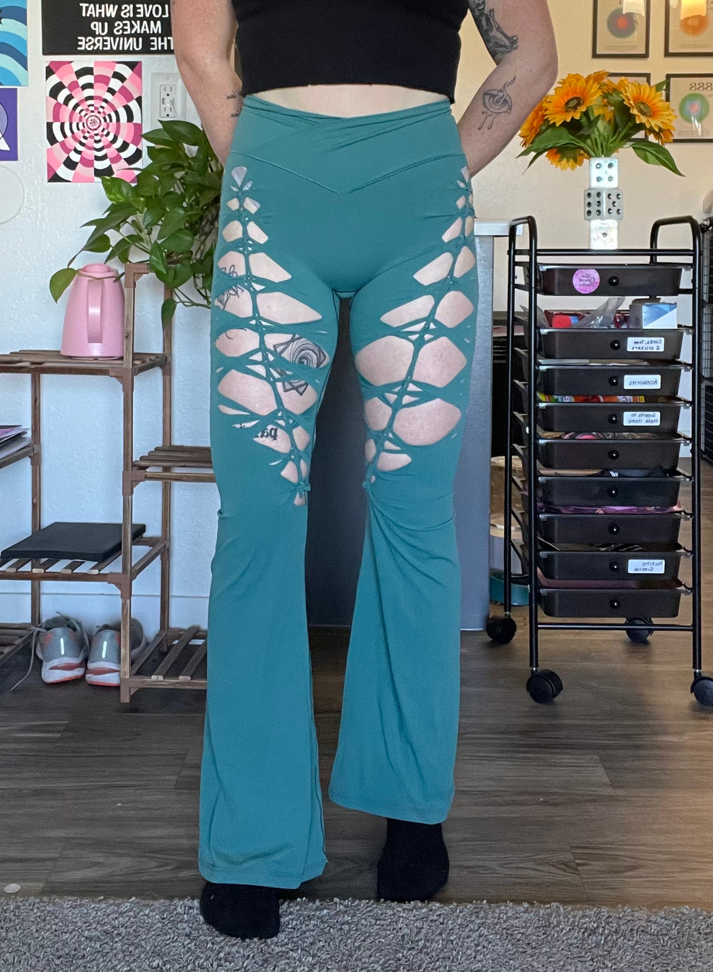 Jasper Green Luna Flared Yoga Pants (MADE TO ORDER)