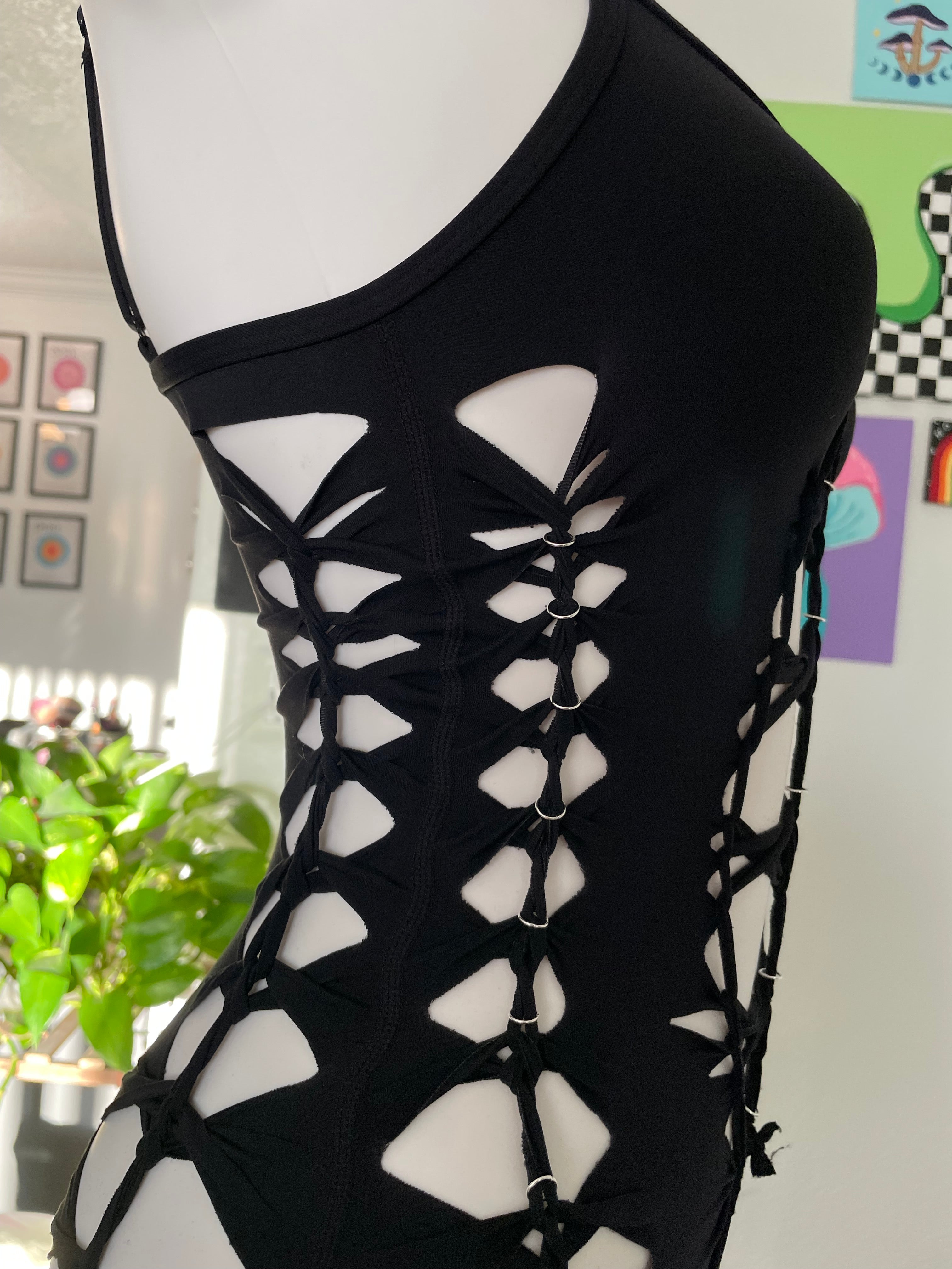RTS! Small, Black, Flowsuit, Silver Hoops