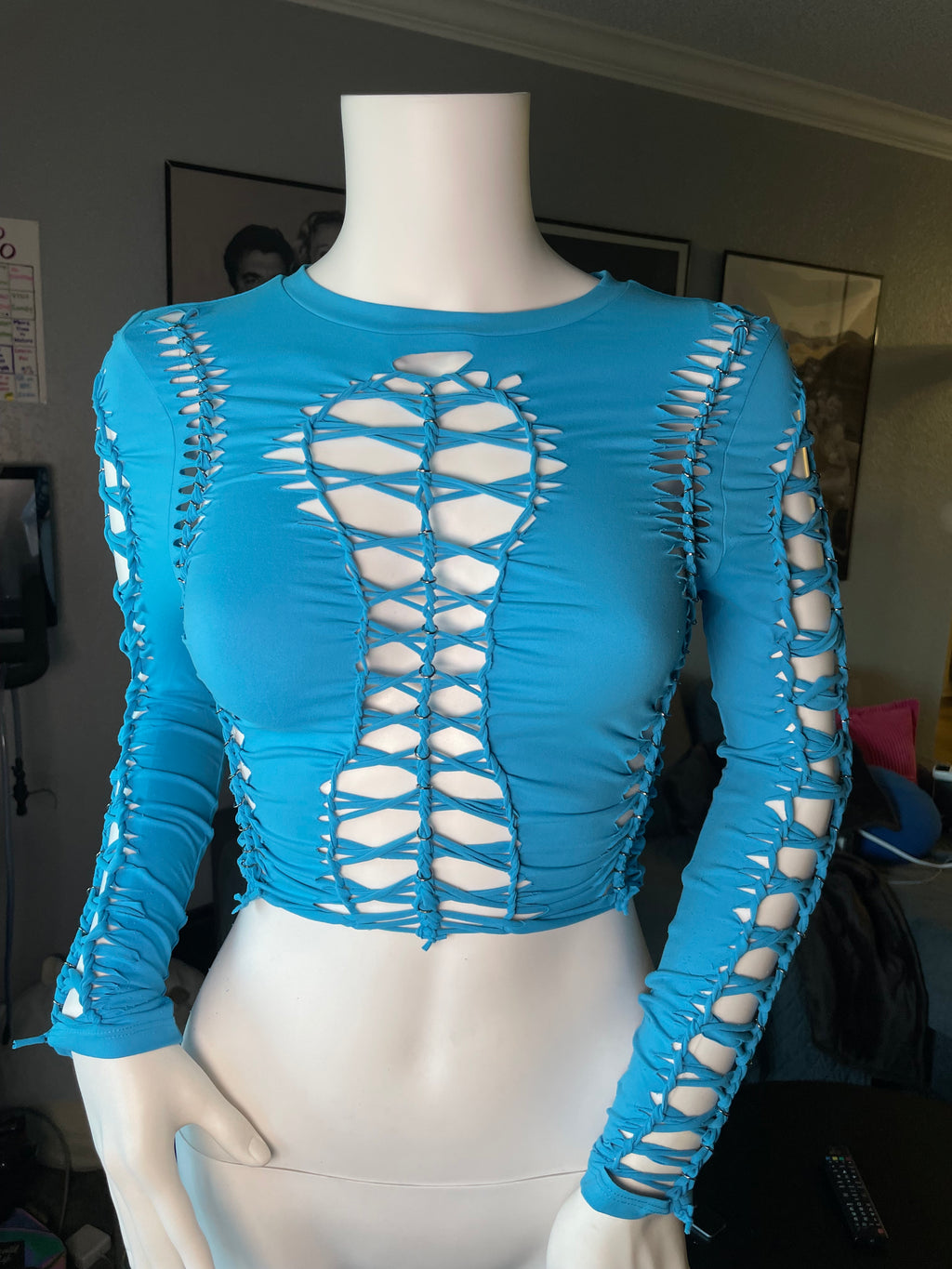 Blue Long Sleeve Crop (MADE TO ORDER)