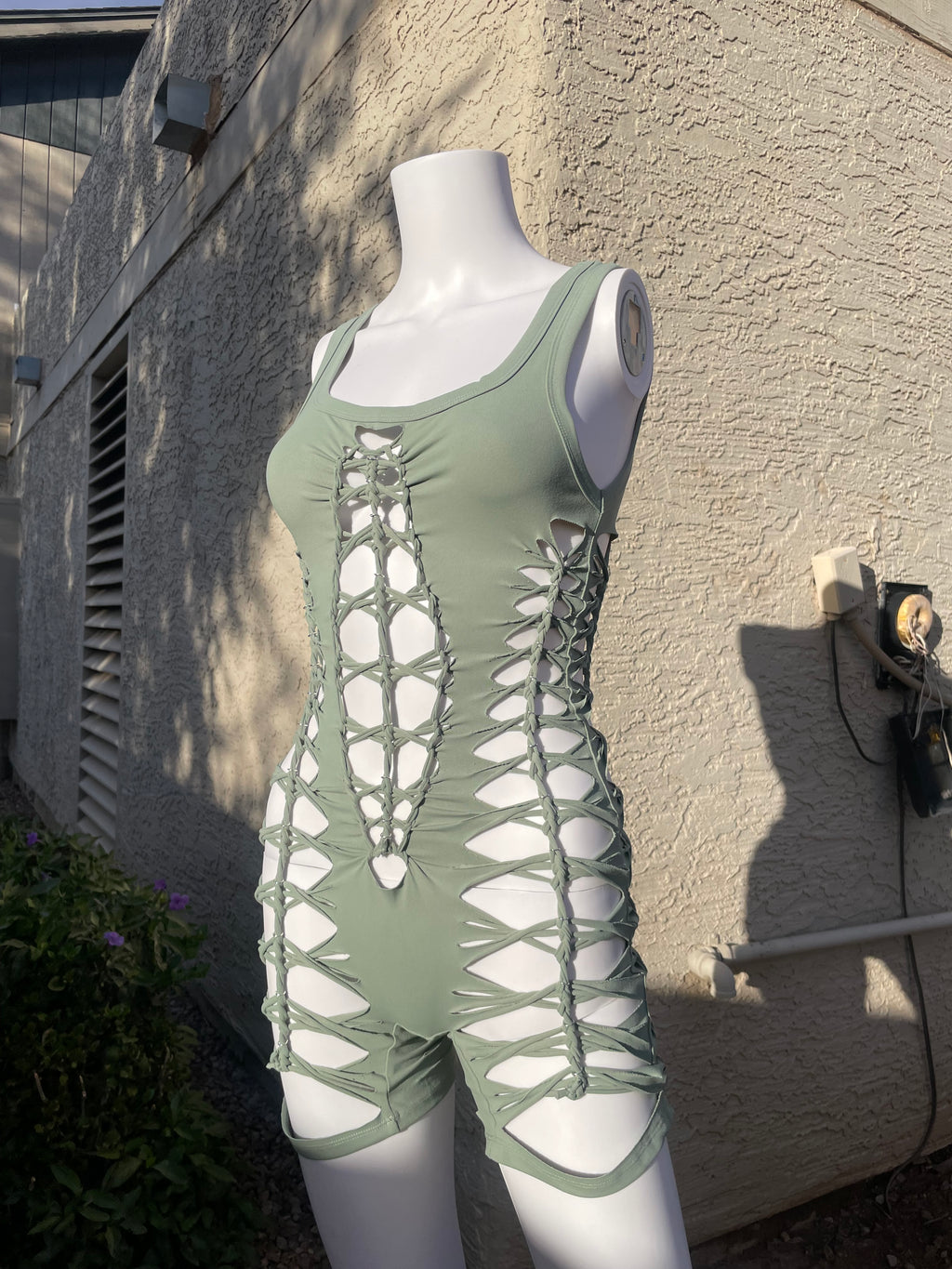 Sage Green Short Flowsuit (READY TO SHIP)