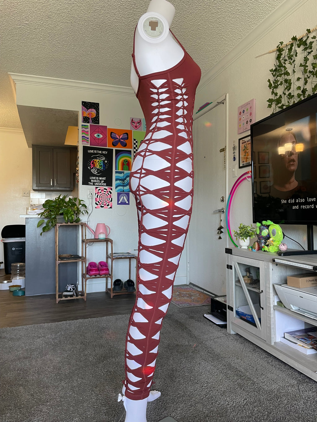 Red/Brown Sleeveless Flowsuit (MADE TO ORDER)