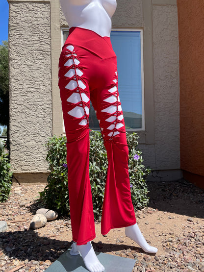 Red Luna Flared Yoga Pants (MADE TO ORDER)