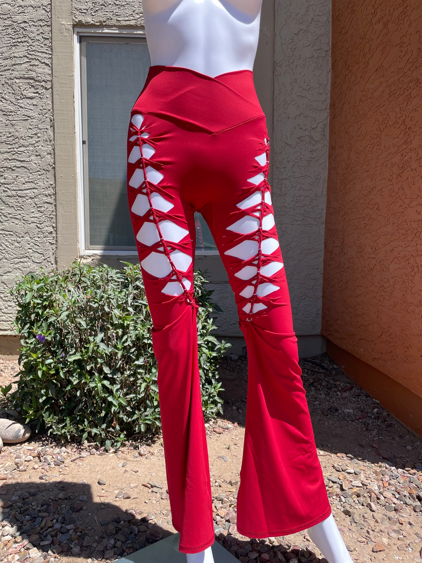 Red Luna Flared Yoga Pants (MADE TO ORDER)