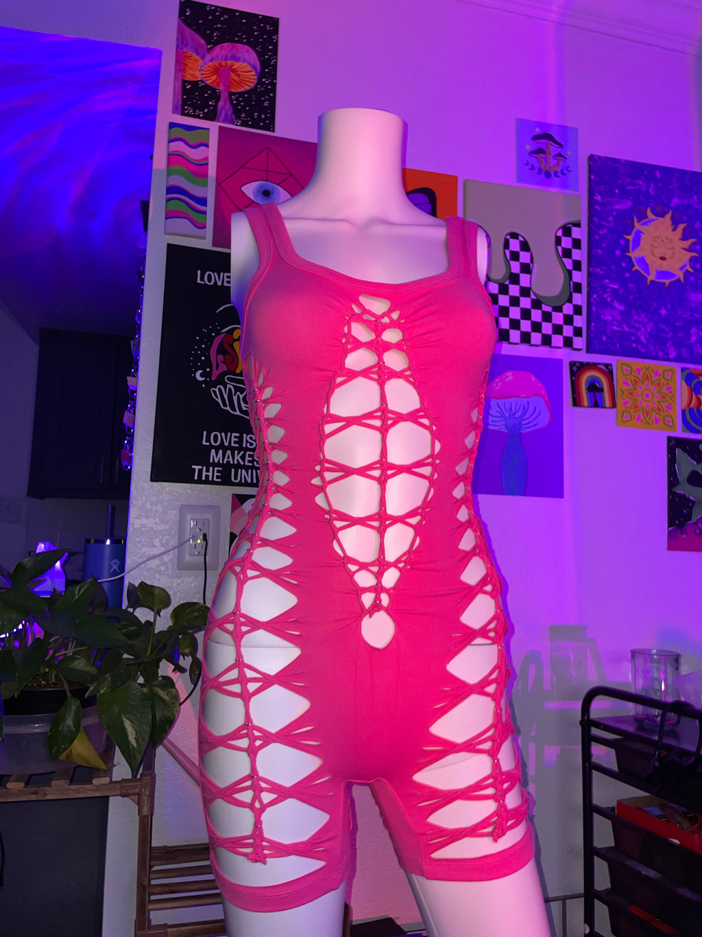 Hot Pink Short Flowsuit (READY TO SHIP)