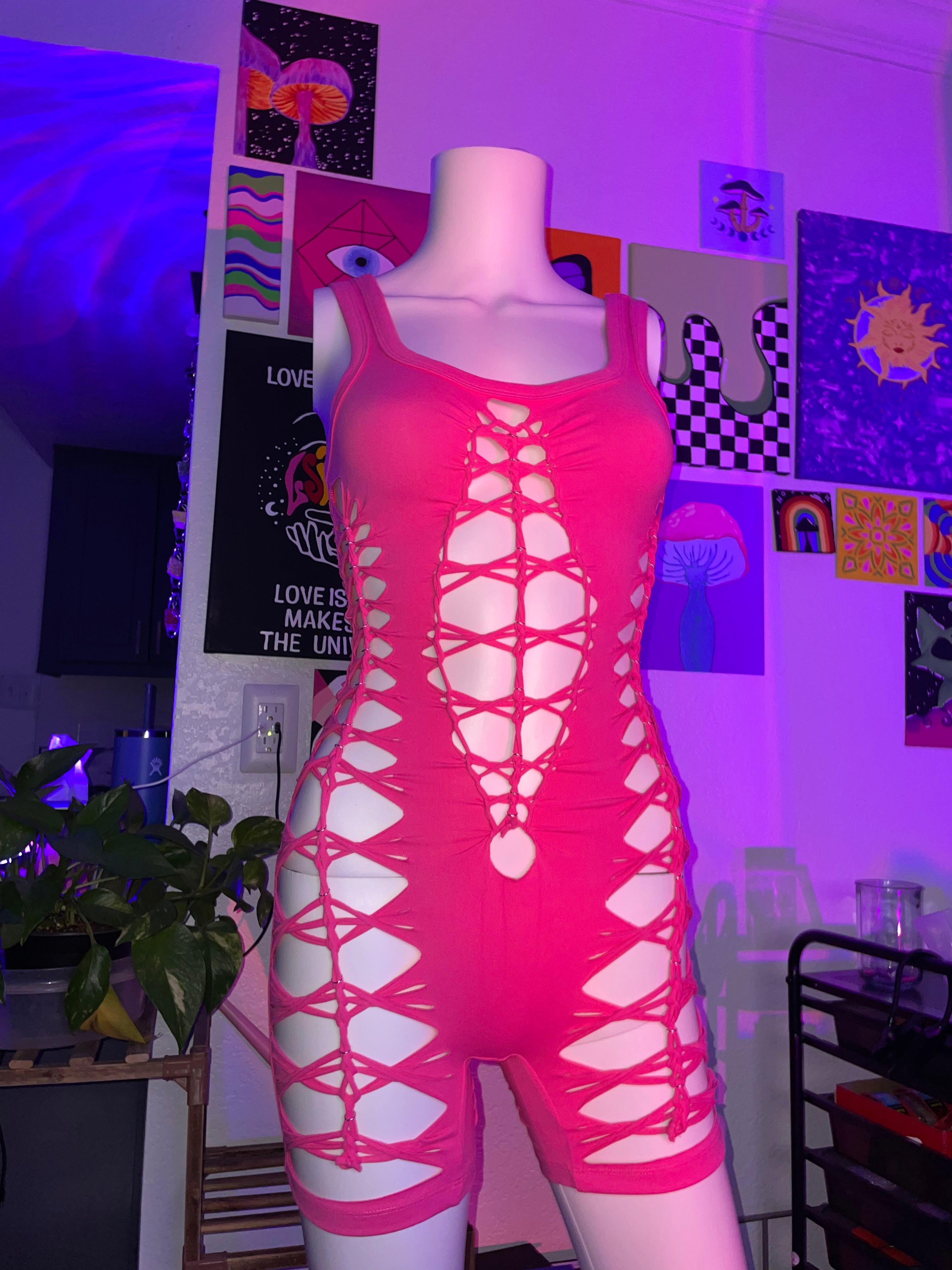 Hot Pink Short Flowsuit (READY TO SHIP)