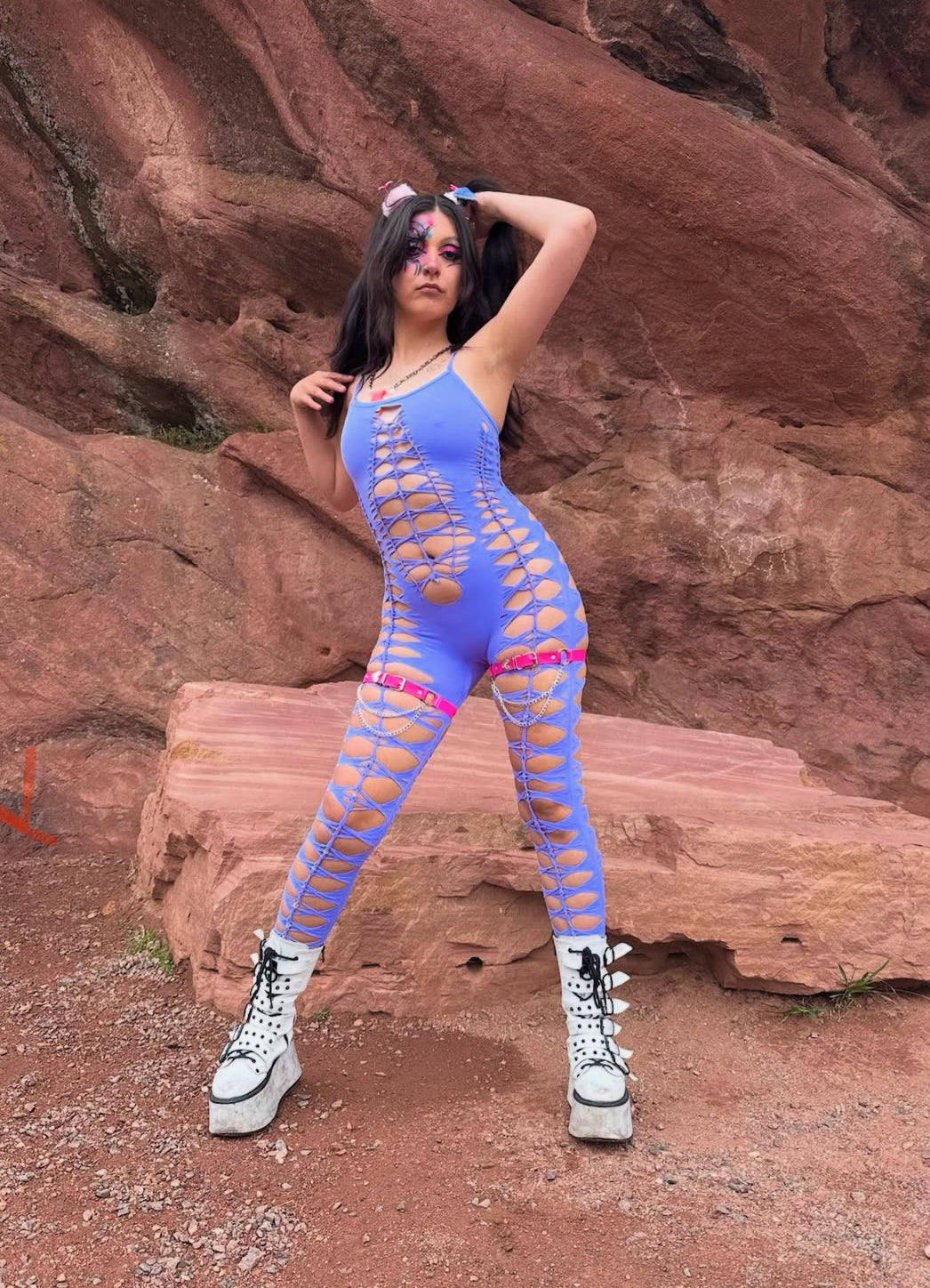 Periwinkle Sleeveless Flowsuit (MADE TO ORDER)