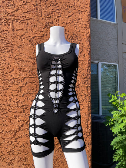 Black Short Flowsuit (MADE TO ORDER)