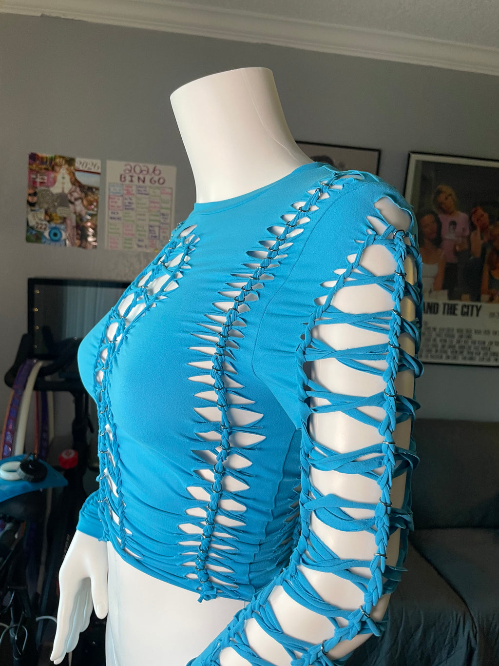 Blue Long Sleeve Crop (MADE TO ORDER)