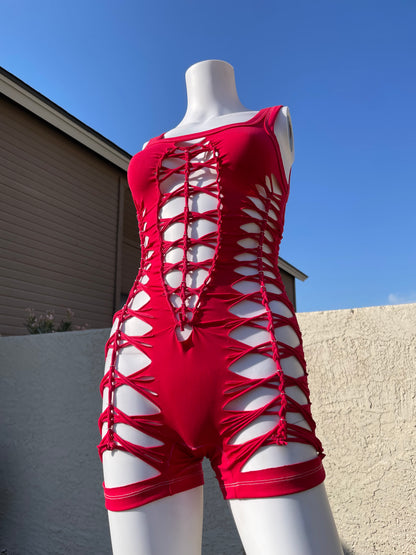 Red Short Flowsuit (READY TO SHIP)