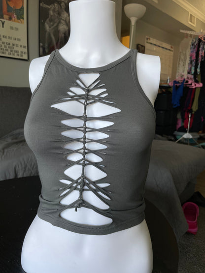 Gray High Neck Tank (READY TO SHIP)