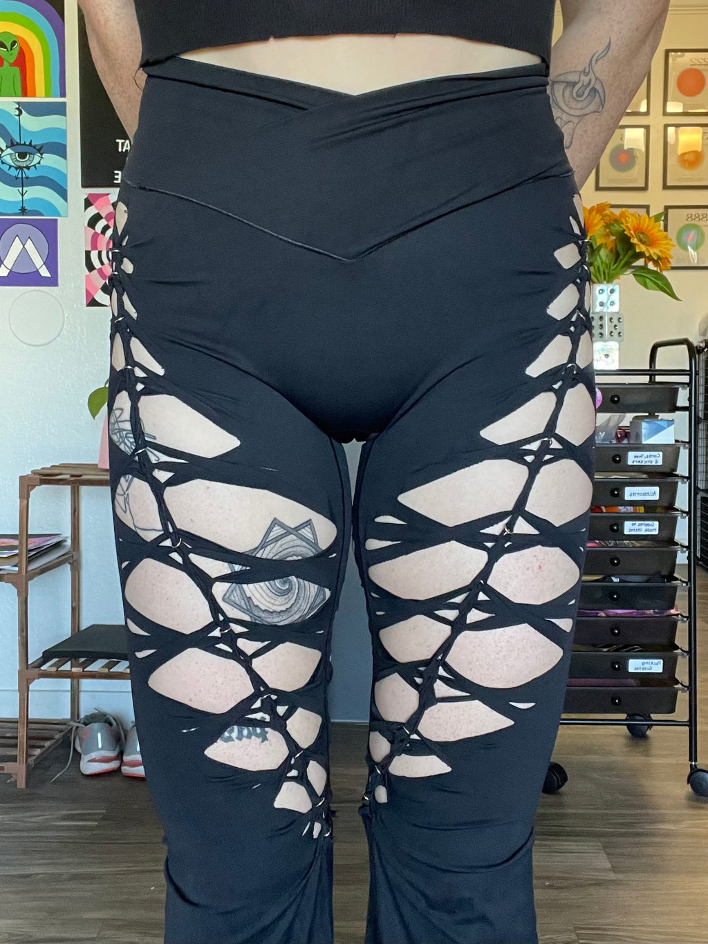 Black Luna Flared Yoga Pants (MADE TO ORDER)