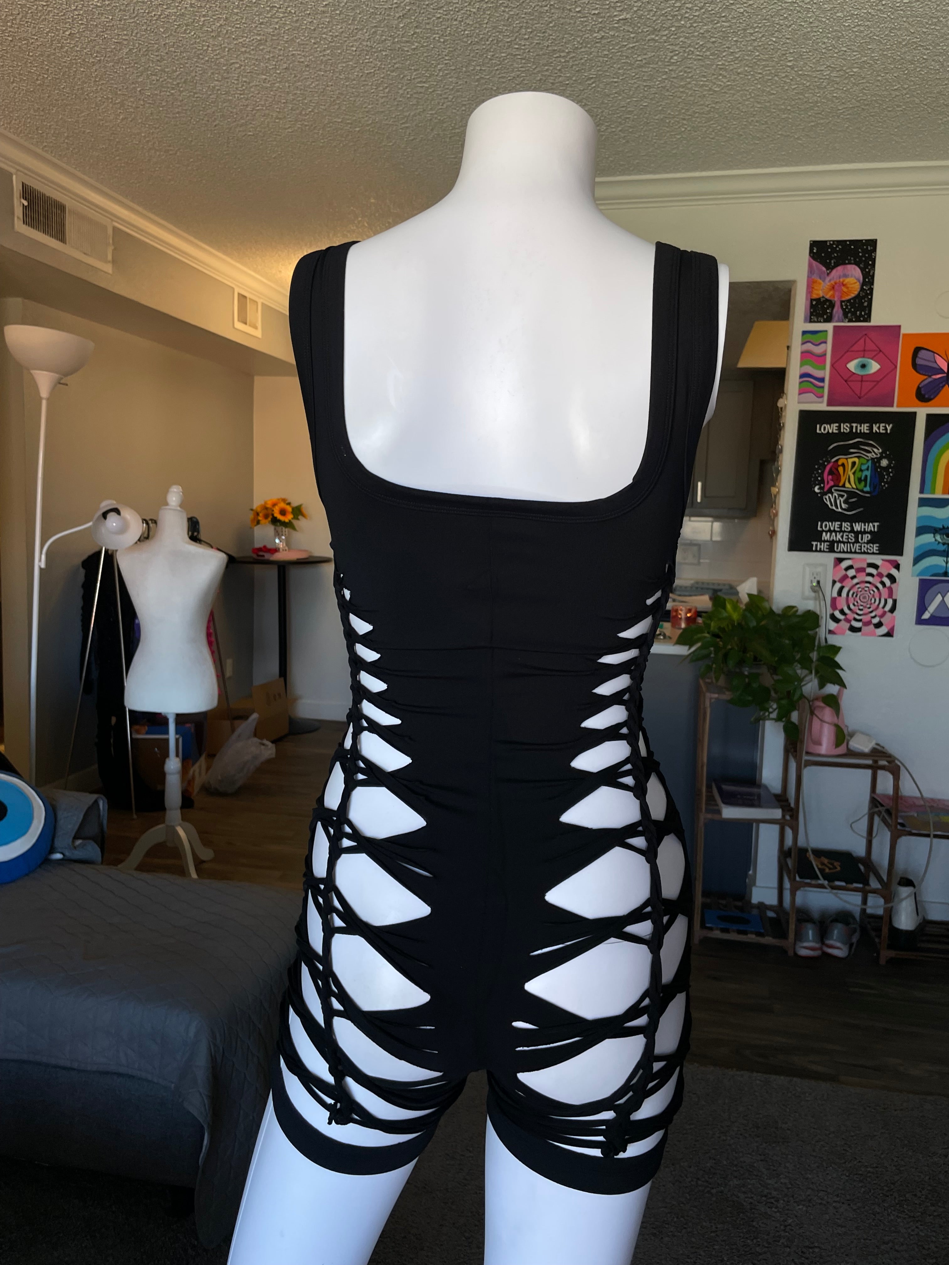 Black Short Flowsuit (MADE TO ORDER)